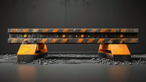 industrial-orange-black-barricade-textured-concrete-floor-with-grey-wall-background
